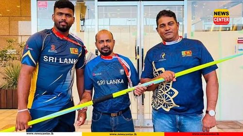 Sports Ministry hands over new javelin to Rumesh Tharanga in Japan